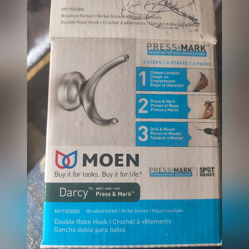 Moen Darcy Satin Brushed Nickel Double Robe Hook